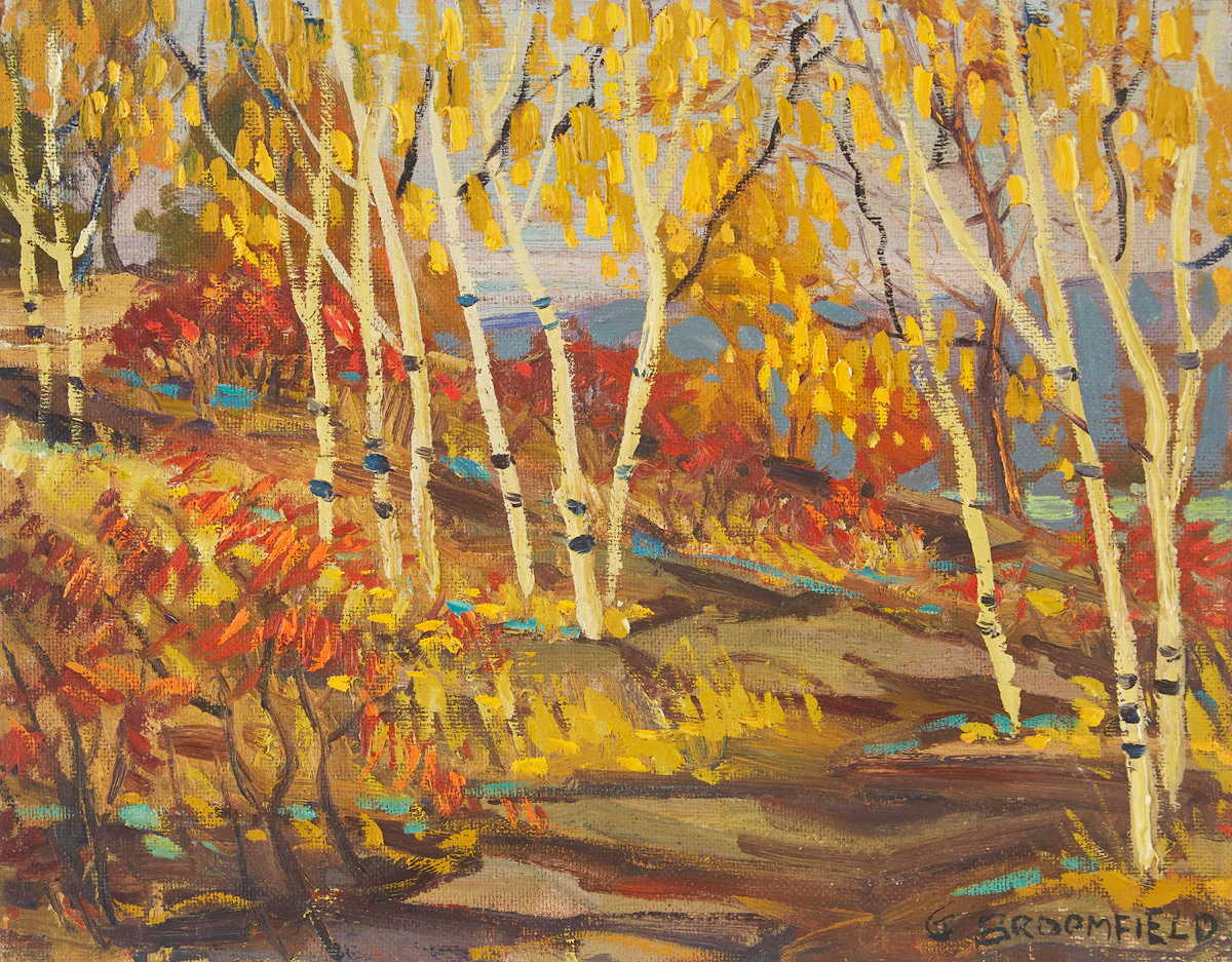 Adolphus George Broomfield, Hillside Near Kearney, Ontario, oil on masonite