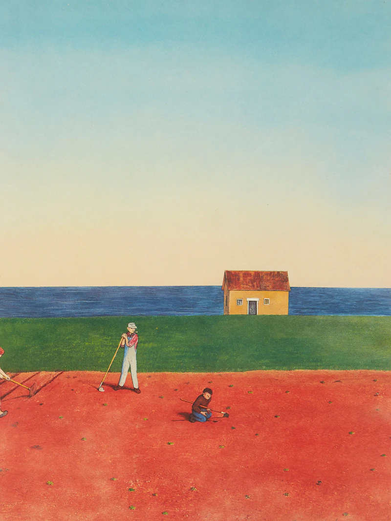 William Kurelek, Potato Planters, colour lithograph - view 2