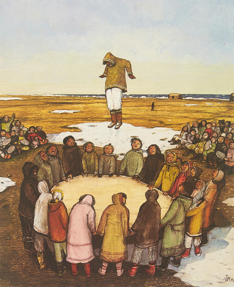 William Kurelek, Trampoline Game, colour lithograph - view 2