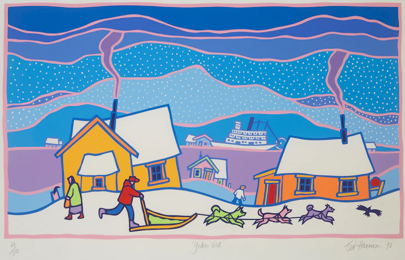 Ted Harrison, Yukon Visit, serigraph, 1990 - view 2
