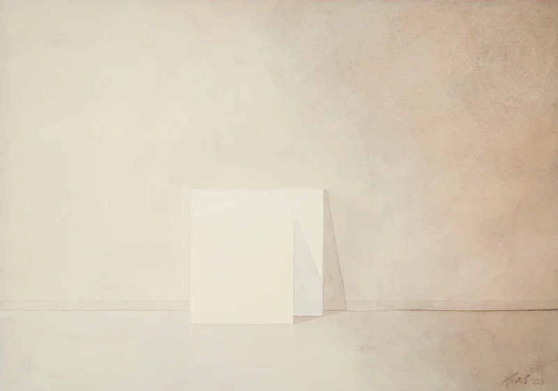 Malcolm Rains, Studio Interior in Pink and Lilac, watercolour, 1983 - view 2