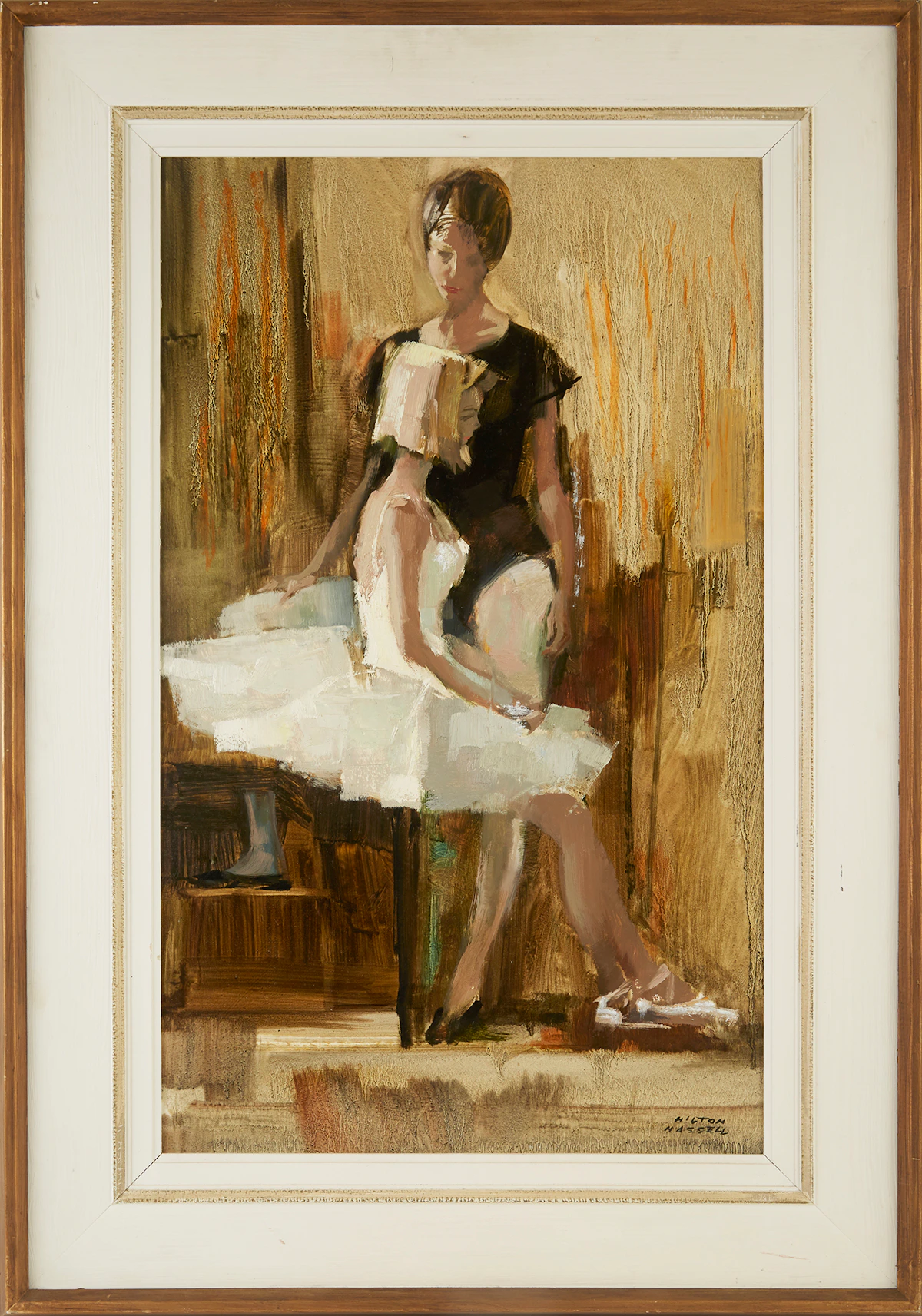 Hilton MacDonald Hassell, Young Ballerinas, oil on board