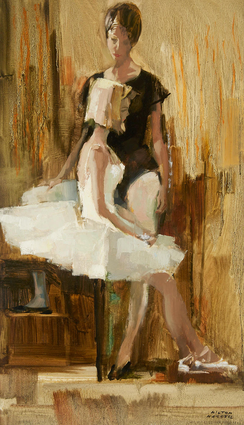 Hilton MacDonald Hassell, Young Ballerinas, oil on board - view 2