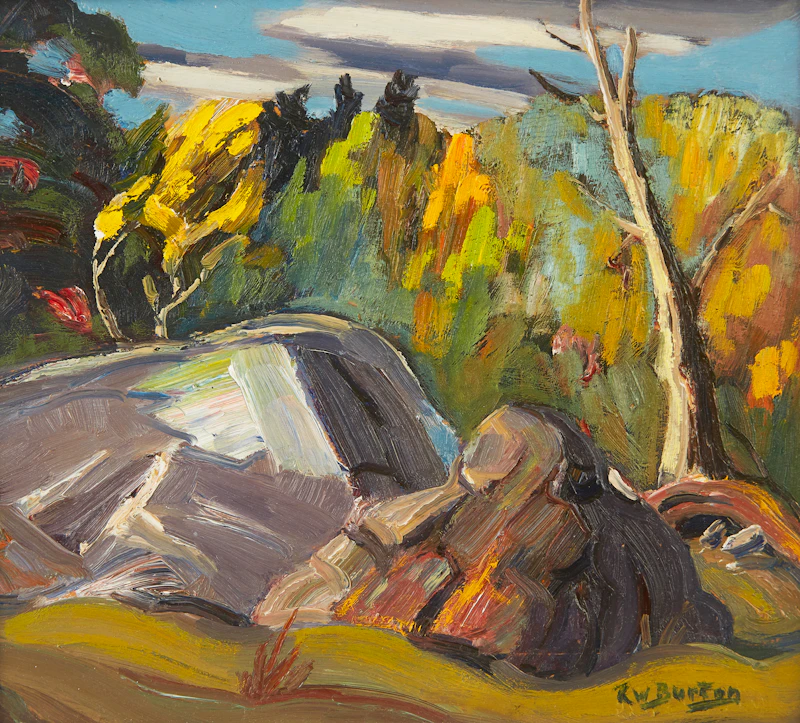 Ralph Wallace Burton, A Touch of Autumn, Near Cantly, Quebec, oil on board - view 2