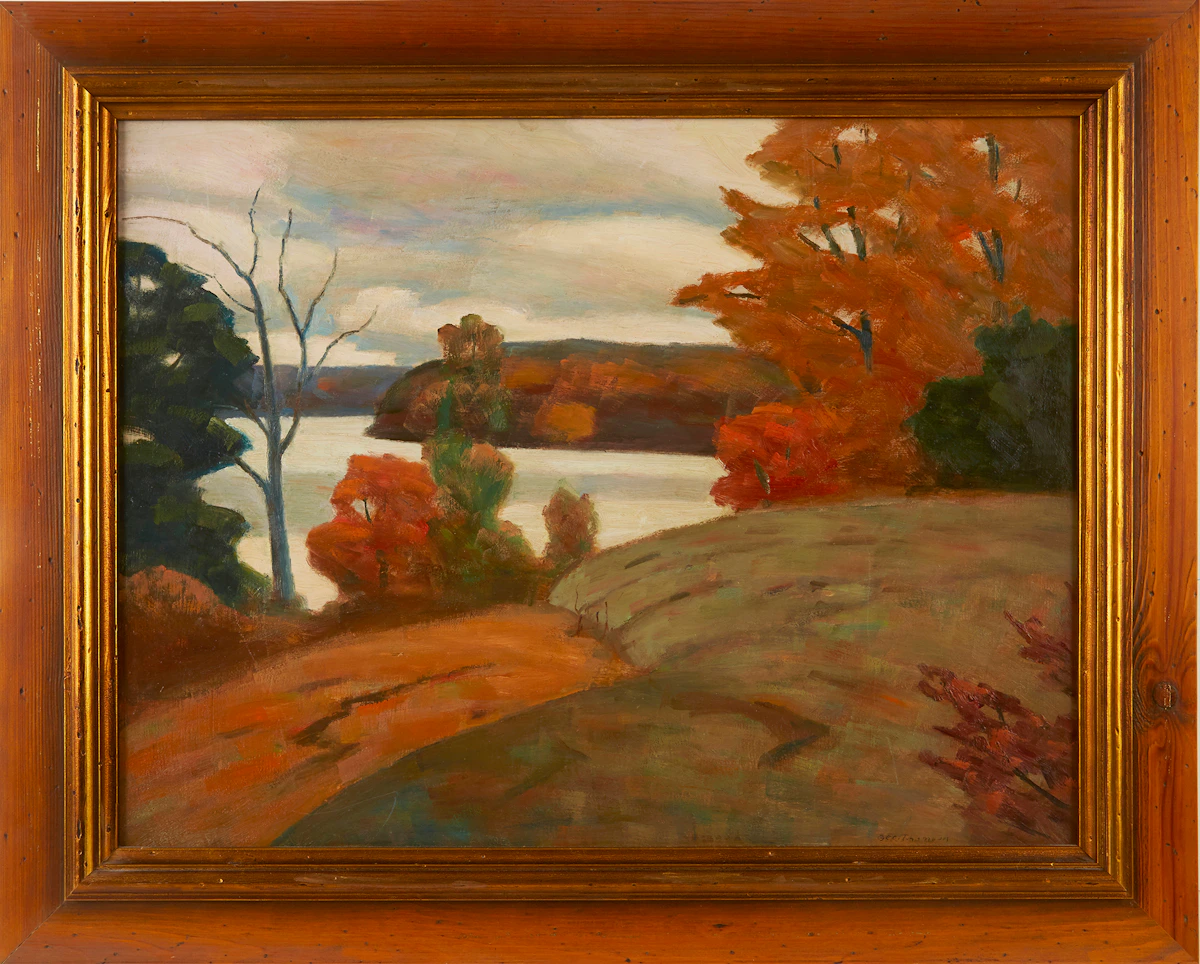 George Thomson, Autumn Landscape, oil on masonite