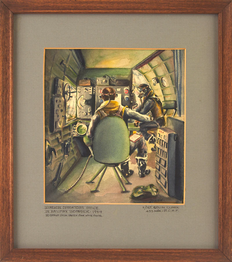 Flight Sergeant Colin Clark, Wire Operators Office in Halifax - Bomber - 1944