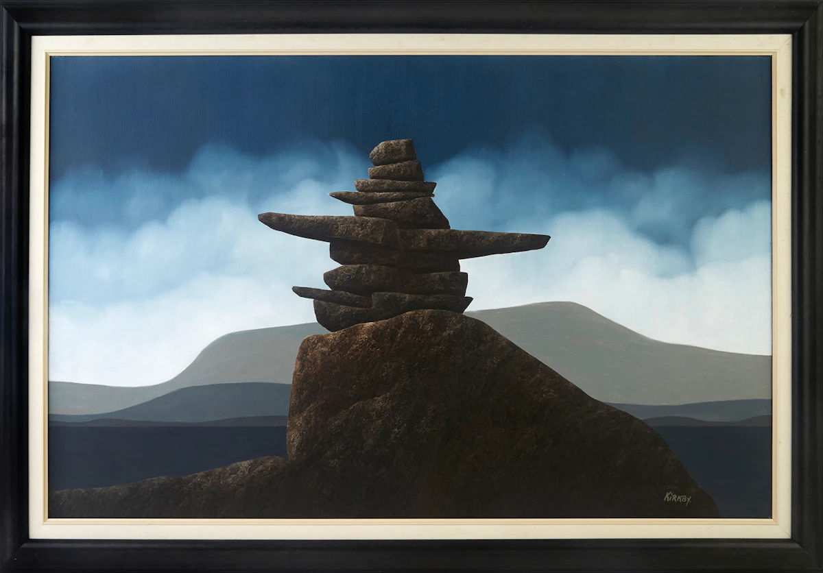 Ken Kirkby, Inuksuk, acrylic on canvas