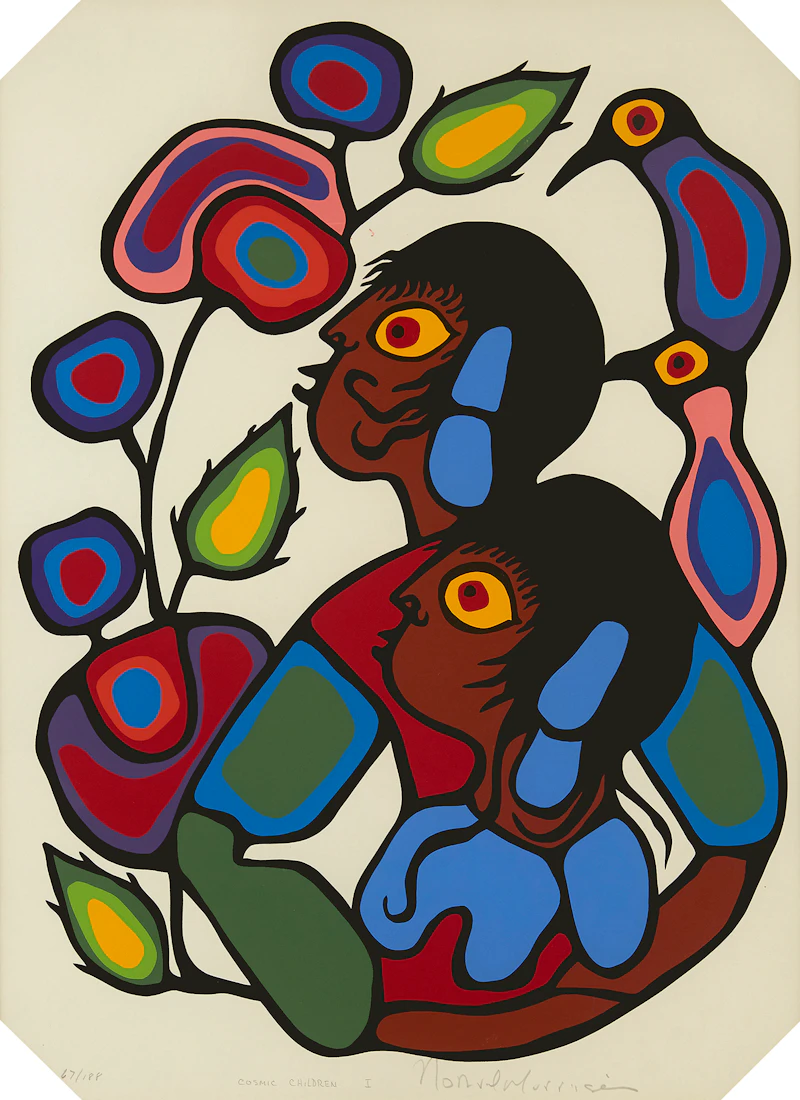 Norval Morrisseau, Cosmic Children I, silkscreen - view 2