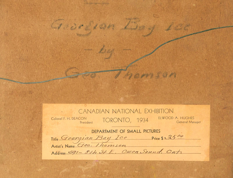 George Thomson, Georgian Bay Ice, oil on board - view 3