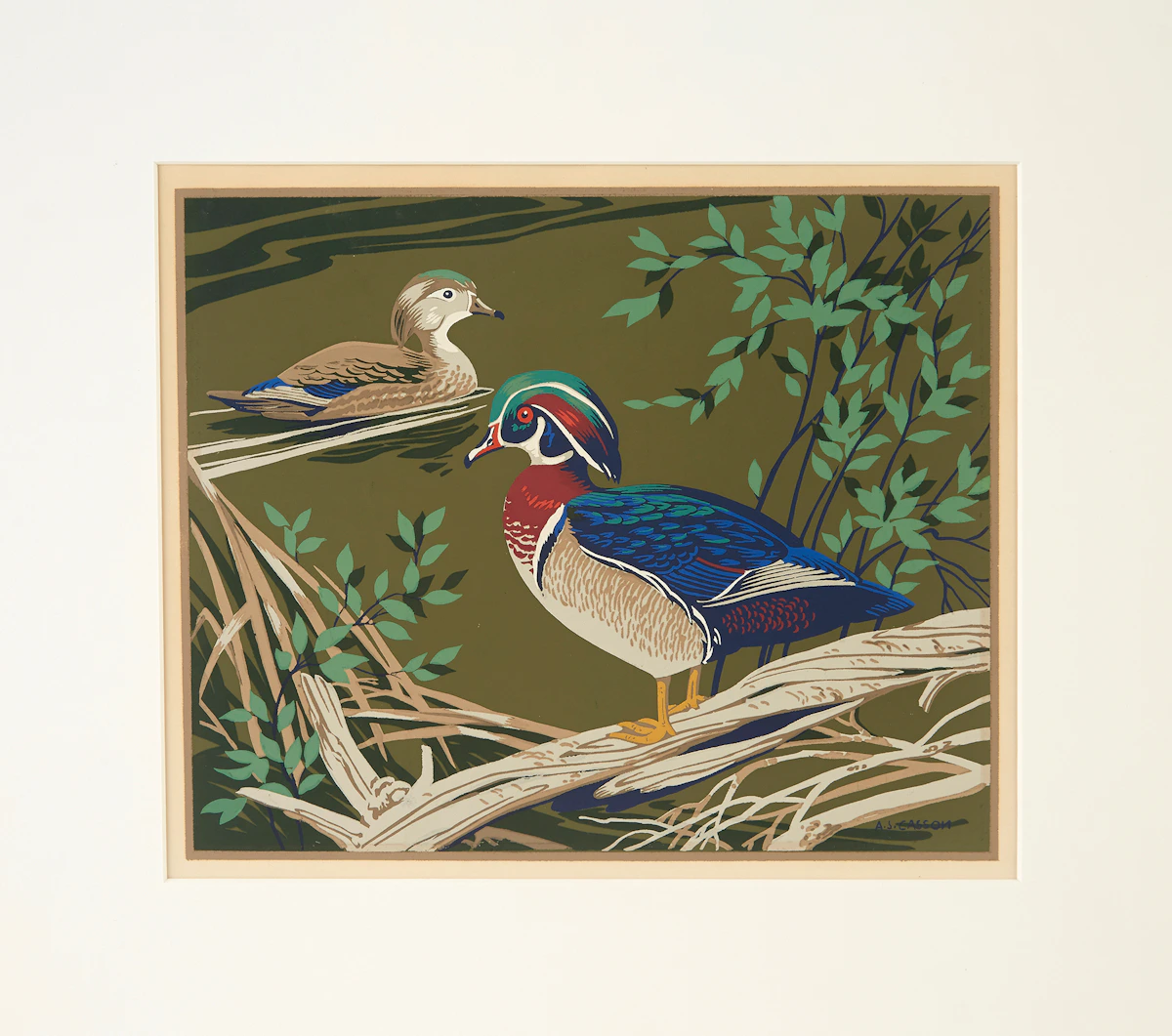 Alfred Joseph Casson, Wood Duck, colour silkscreen