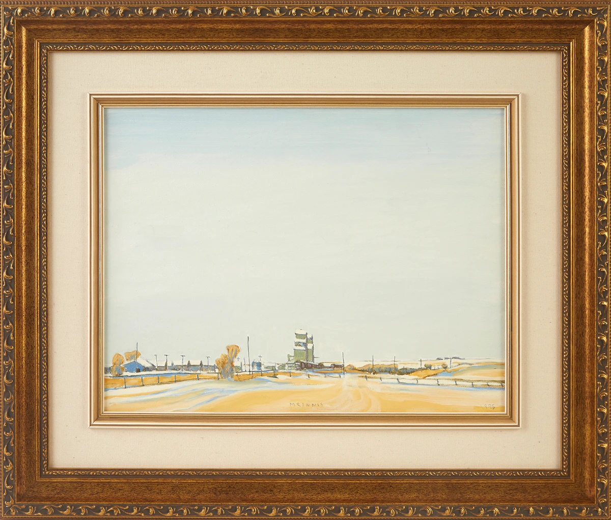 Robert Francis Michael McInnis, Prairie Elevators, oil on canvas, 1995