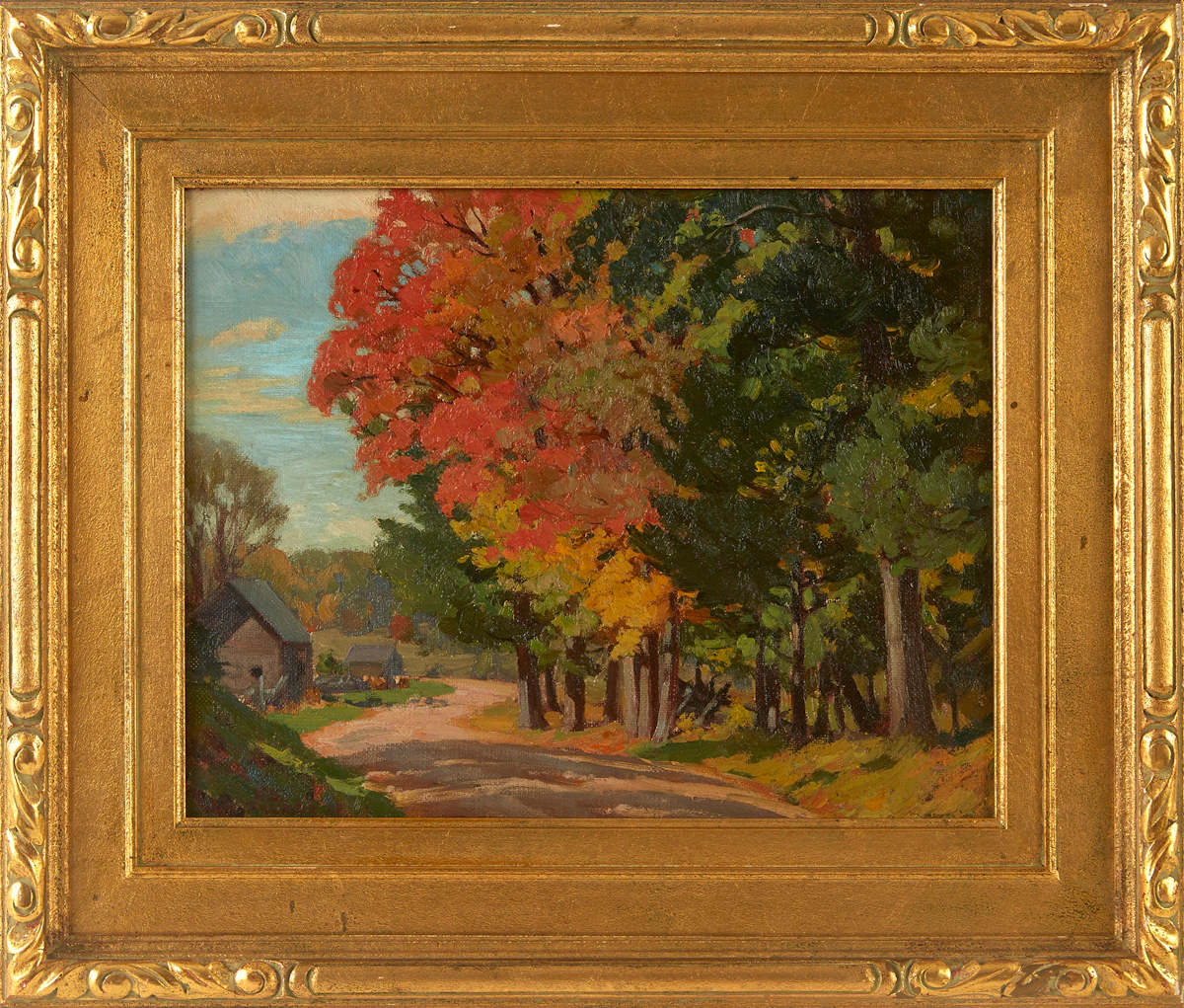 Herbert Sidney Palmer, The Winding Road, Carnarvon, Haliburton, oil on masonite