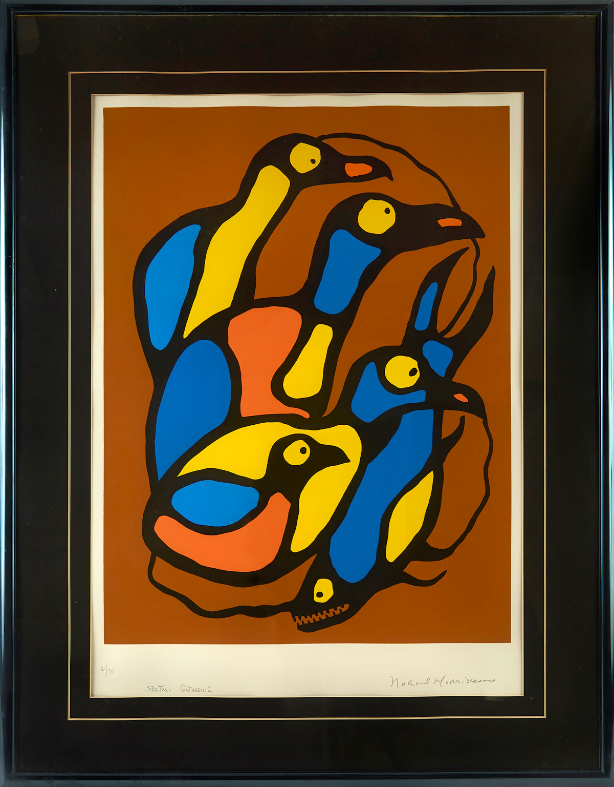 Norval Morrisseau, Spiritual Gathering, silkscreen