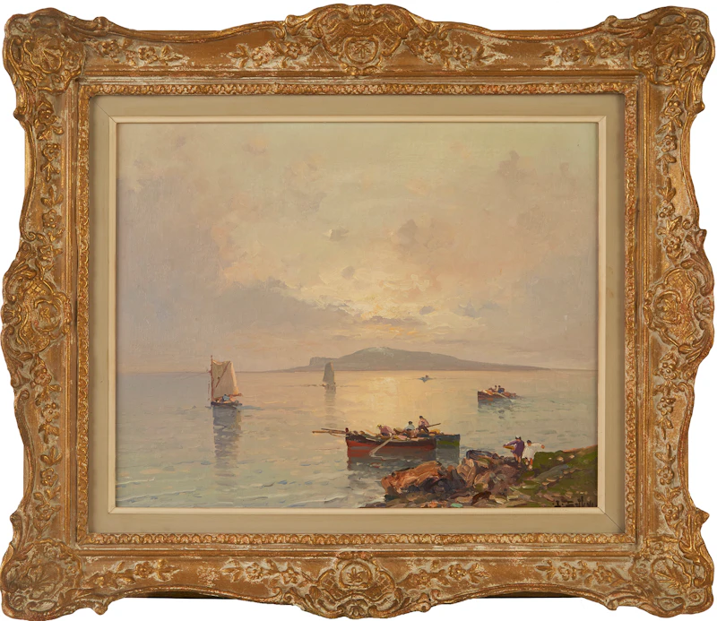 Ernest Salvi, Fishing Boats Setting Out at Dawn