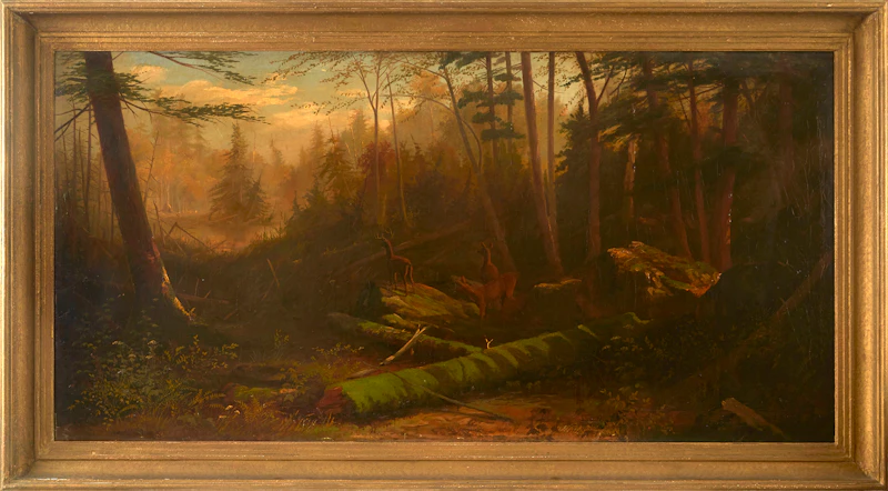 Forest Interior Landscape by 19th Century Canadian School