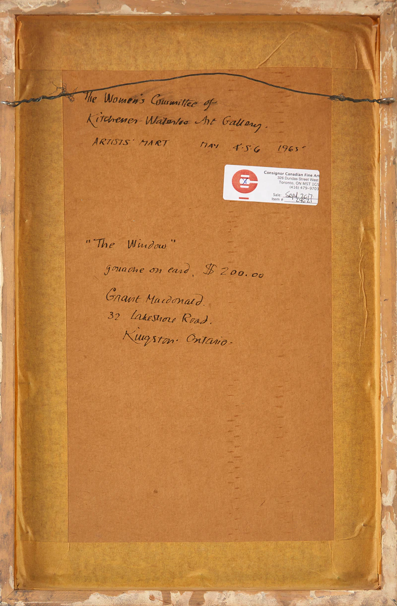 Grant Kenneth MacDonald, The Window, gouache on card, 1965 - view 3