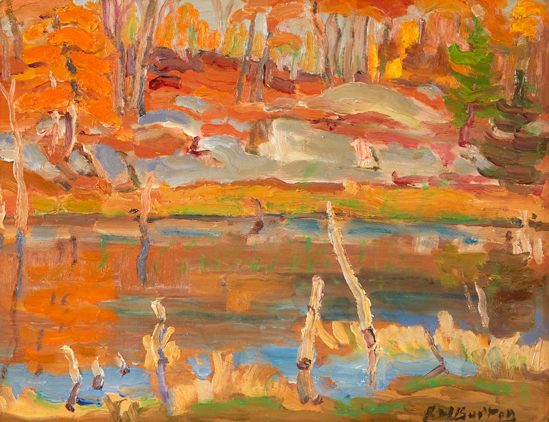 Ralph Wallace Burton, Late Autumn, Gatineau Parkway, Quebec, oil on board, 1979 - view 2