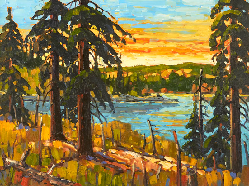 Rod Charlesworth, Autumn Dusk, Shuswap, oil on canvas - view 2