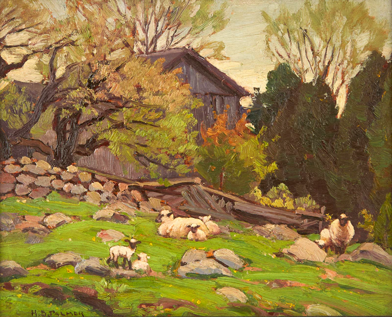 Herbert Sidney Palmer, Sketch for Behind the Barn, oil on panel - view 2