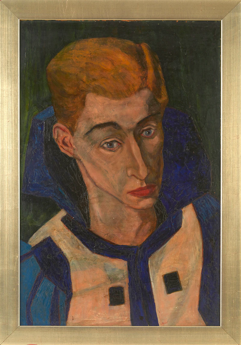 Julius Leonard Lebow, Self Portrait, oil on board - view 1