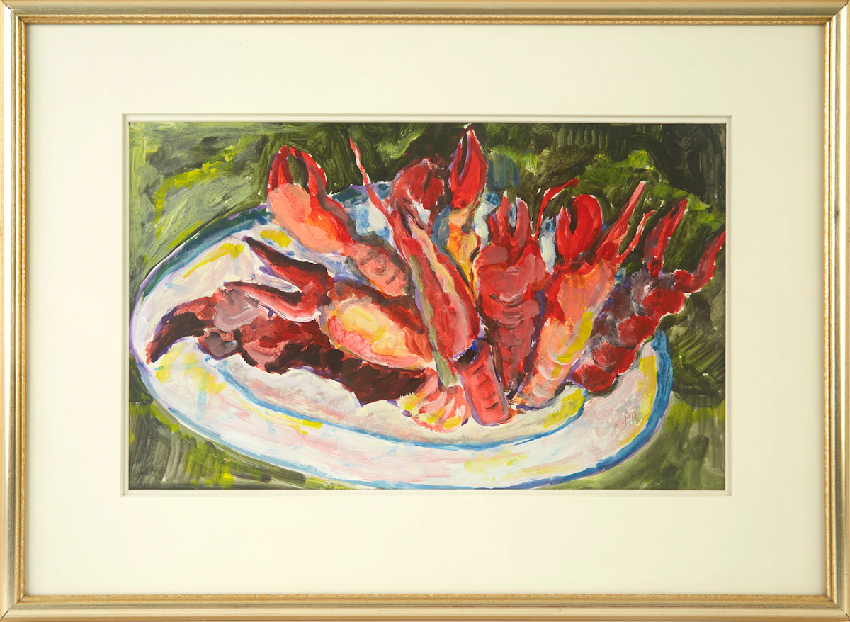 Alexandra Budlovsky, Crayfish, oil on paper