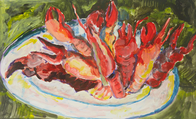 Alexandra Budlovsky, Crayfish, oil on paper - view 2