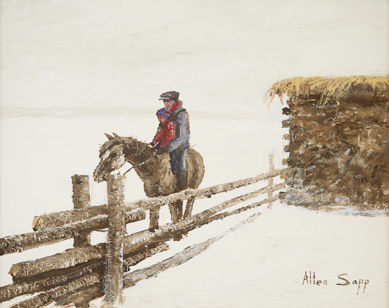 Allen Sapp, Riding Around, acrylic on canvas, 1976 - view 2
