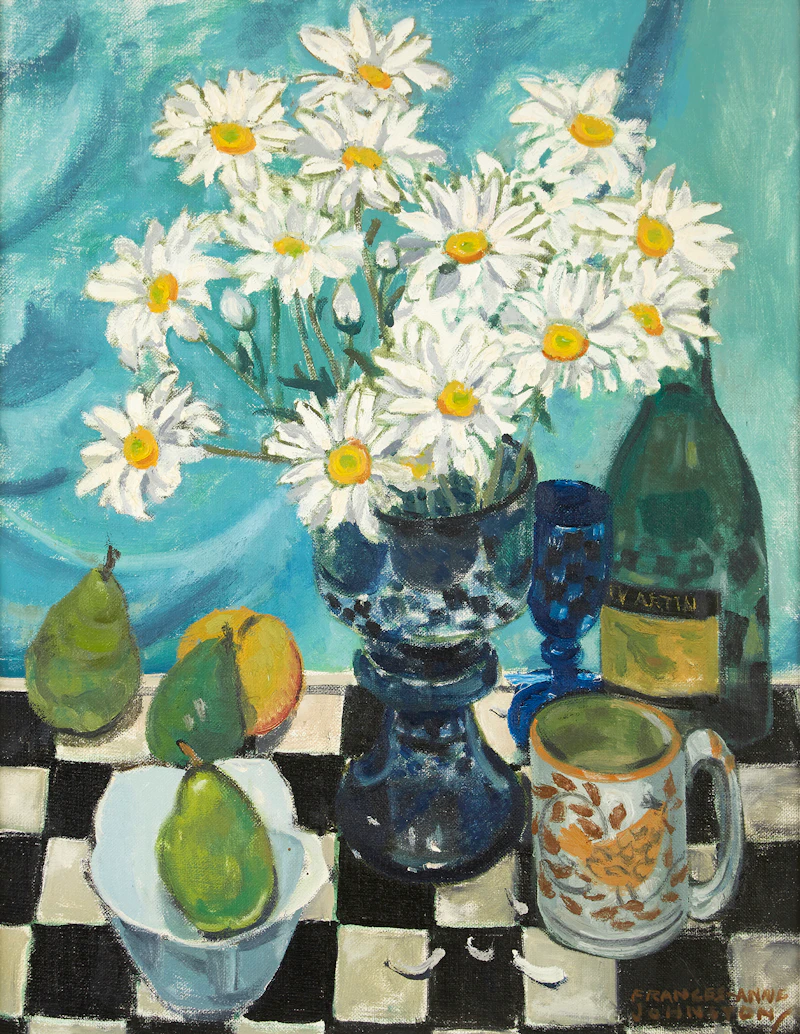 Frances Anne Johnston, Still Life with ‘Mums, oil on canvas board, 1981 - view 2