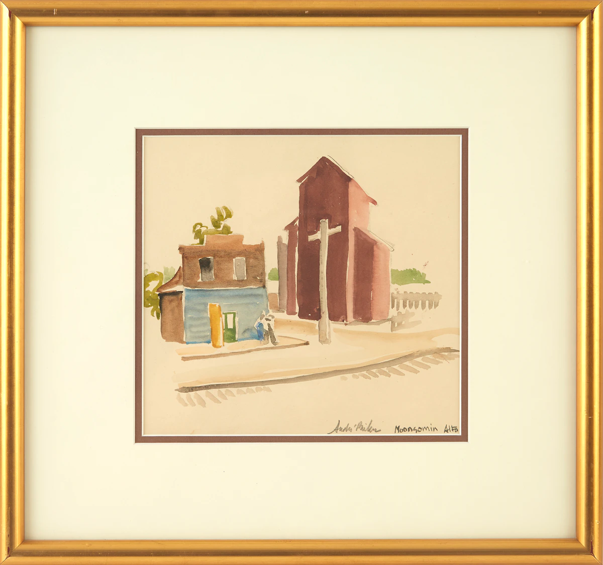 André Charles Biéler, Moonsomin, Alberta, watercolour