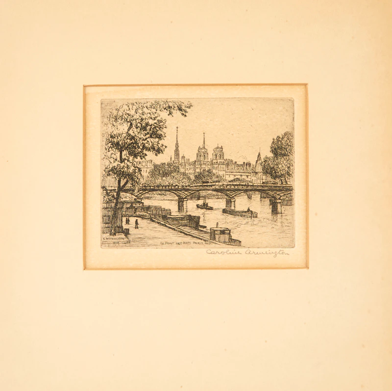 Caroline Helena Armington, Pont Marie, Paris, No.1; Le Pont des Arts, Paris No. 2, two etchings - view 4