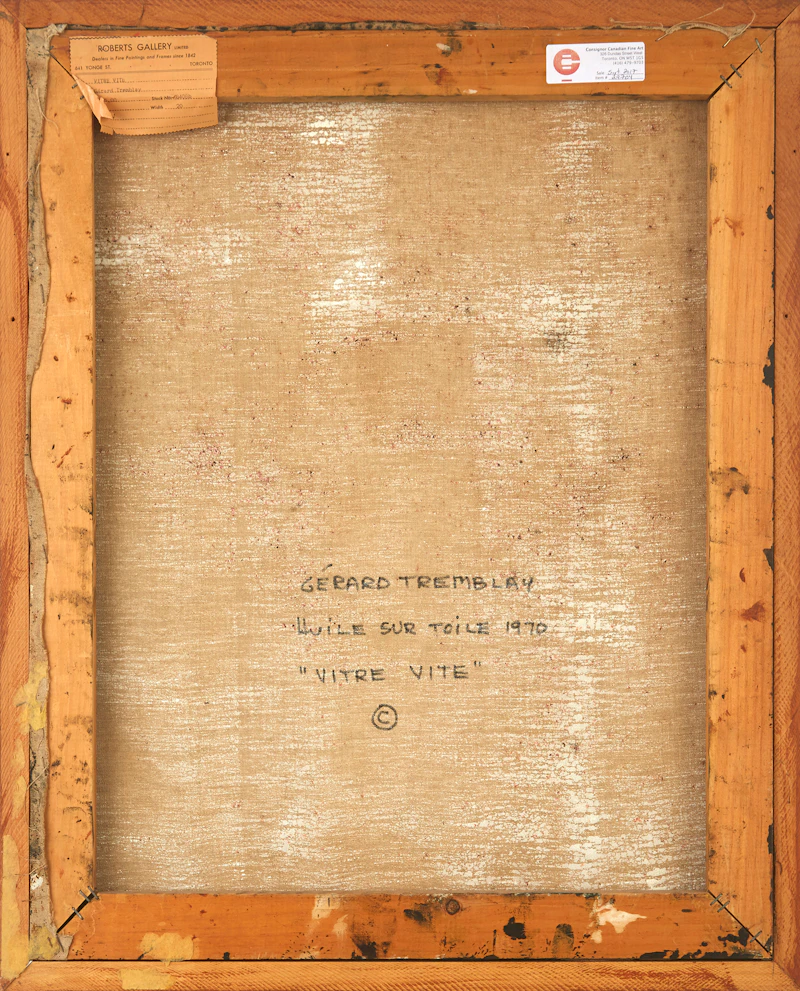 Gérard Tremblay, Vitre Vite, oil on canvas, 1970 - view 3