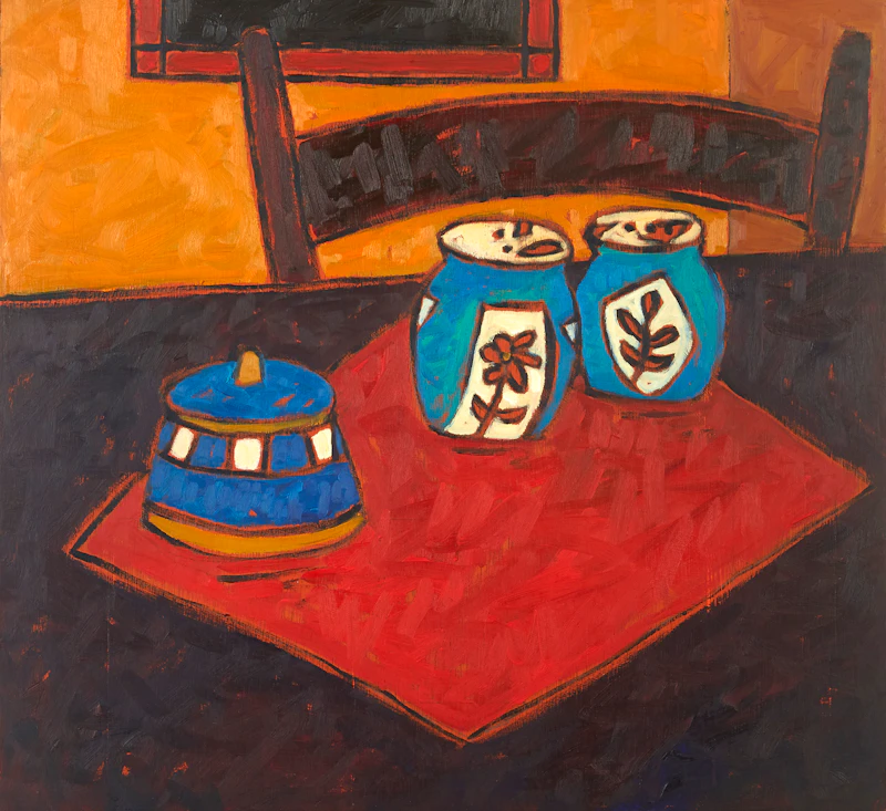 Gerald David Pedros, Prussian Blue Series #53, oil on board - view 2