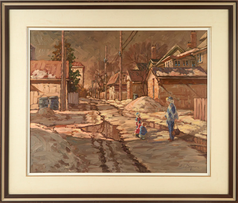 Littorio Del Signore, Le temps de jeux, Winnipeg, oil on canvas, 1985 - view 1