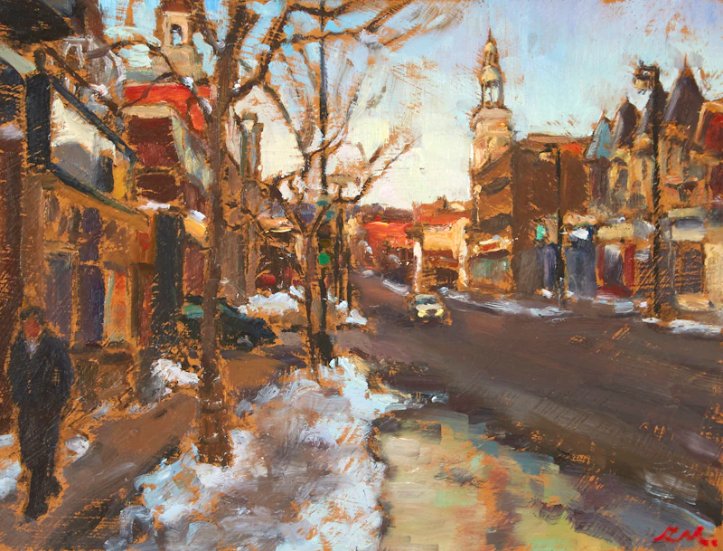 Richard Montpetit, Dimanche Matin, oil on board - view 2