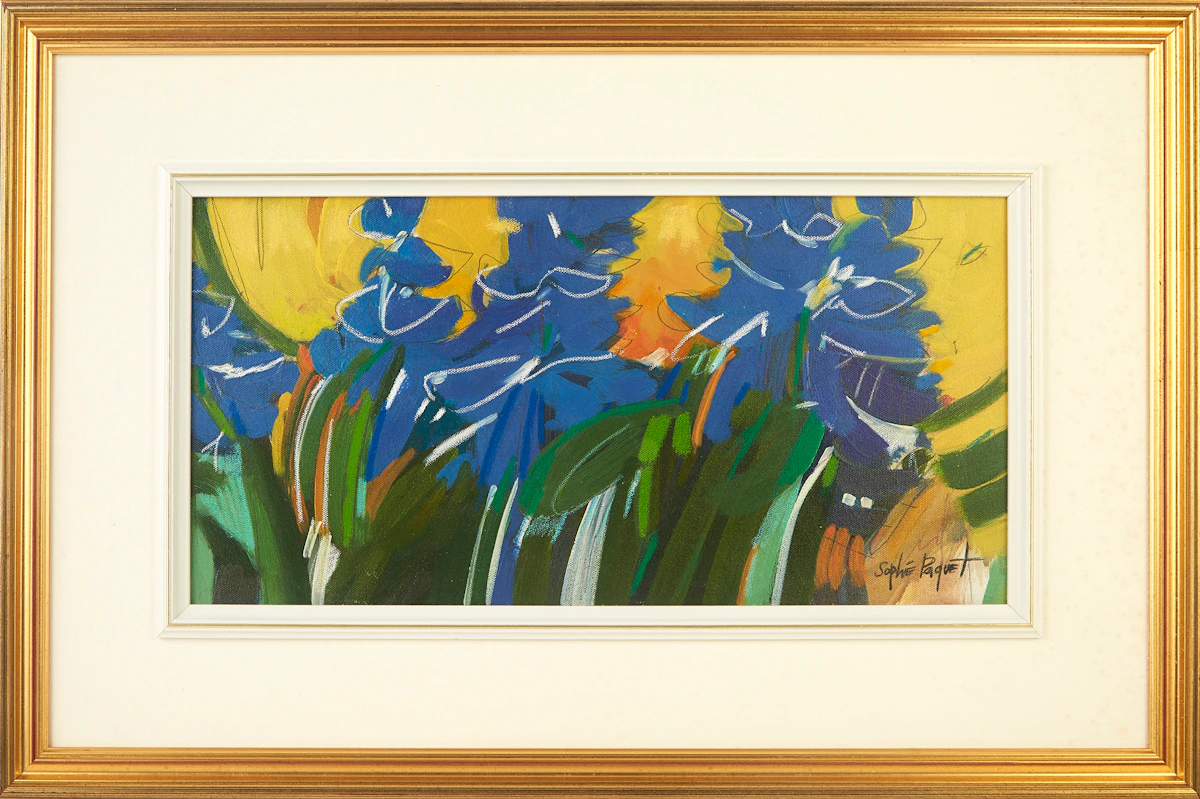 Sophie Paquet, Bleus lupins, acrylic on canvas