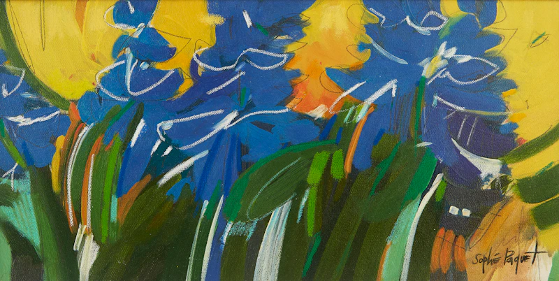 Sophie Paquet, Bleus lupins, acrylic on canvas - view 2