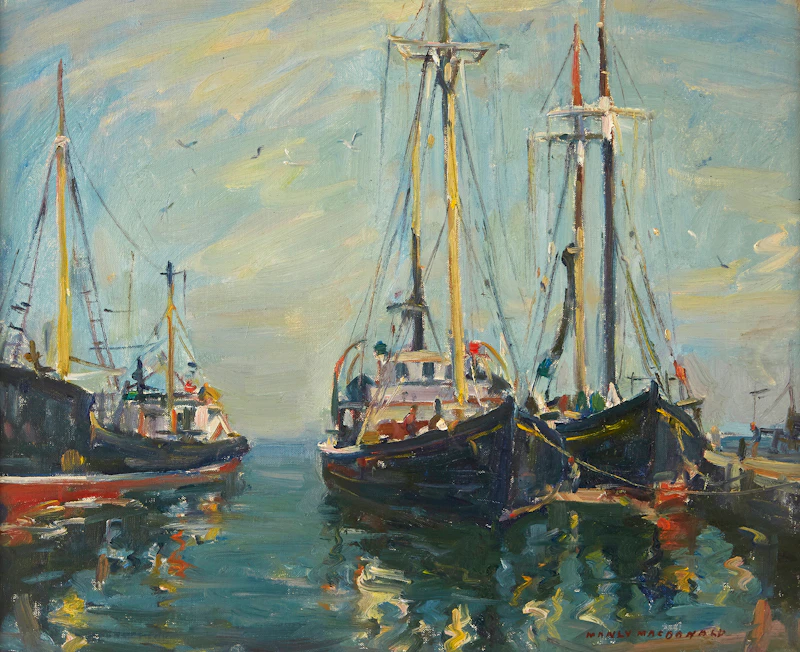 Manly Edward MacDonald, Morning at the Harbour, oil on canvas - view 2