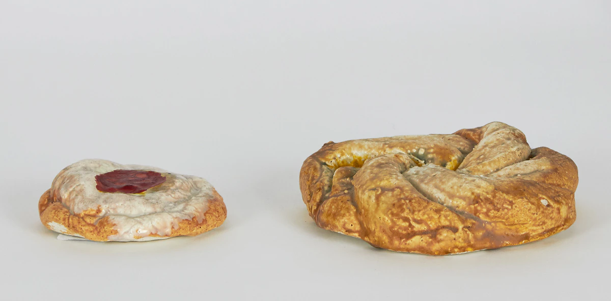 David James Gilhooly, 2 Danish, two ceramic sculptures, 1974