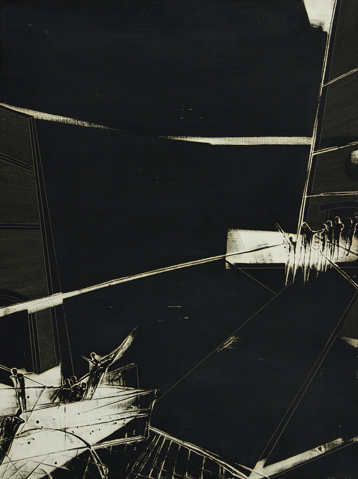Jan Menses, Kaddish Set #15, oil on board, 1965