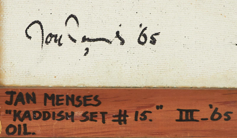 Jan Menses, Kaddish Set #15, oil on board, 1965 - view 2