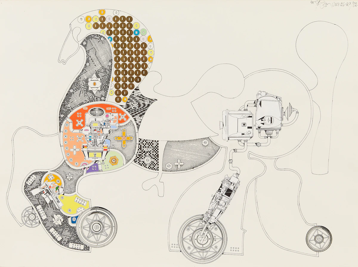 Harold Barling Town, Toy Horse, collage, 1982