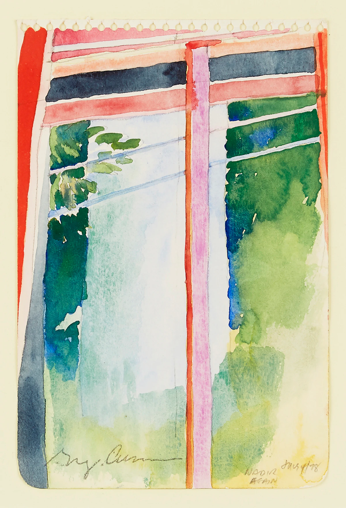 Gregory Richard Curnoe, Nadir Again, watercolour, 1978