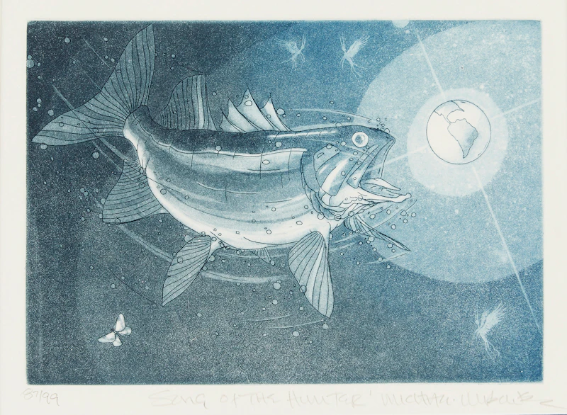 Michael Robinson, Fifth River Running; Song of the Hunter; Seeing Fire for the First Time, etching and aquatint - view 3