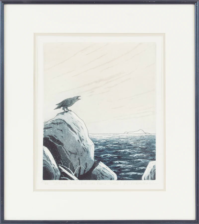 Michael Robinson, Fifth River Running; Song of the Hunter; Seeing Fire for the First Time, etching and aquatint - view 6