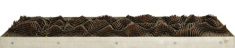 David Gerry Partridge, Sound Waves #6 - Four Party Line, mixed media sculpture (nails, 1981 - view 2
