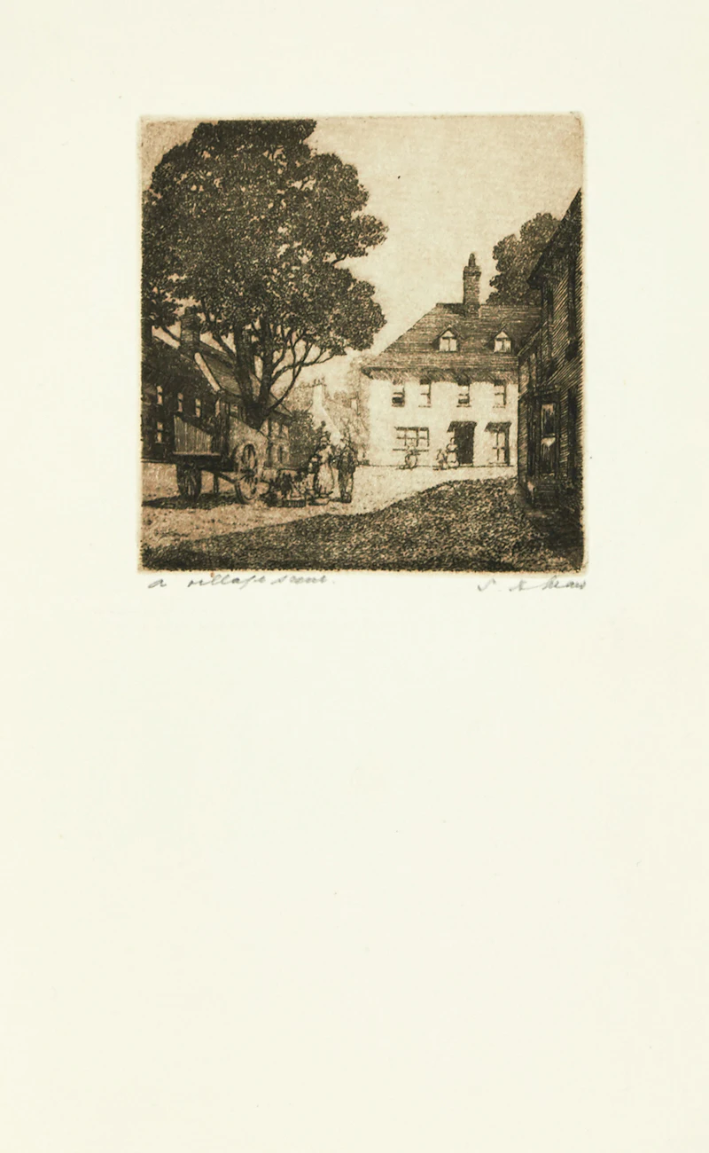 Samuel Herbert Maw, A Village Scene, etching - view 2