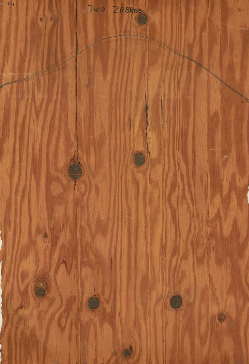 Clifford Maracle, Two Zebras, oil on plywood - view 2