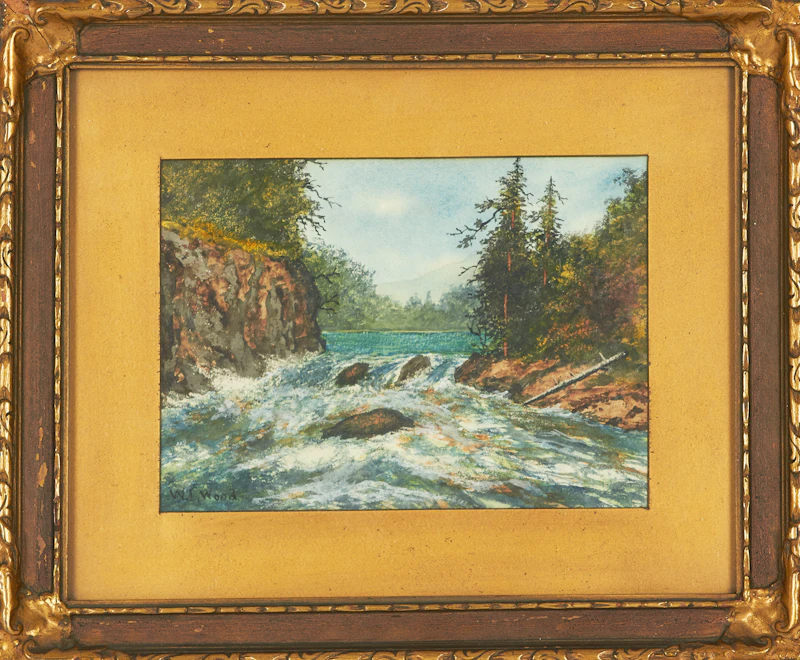 W.T. Wood, Rushing Water, watercolour - view 2