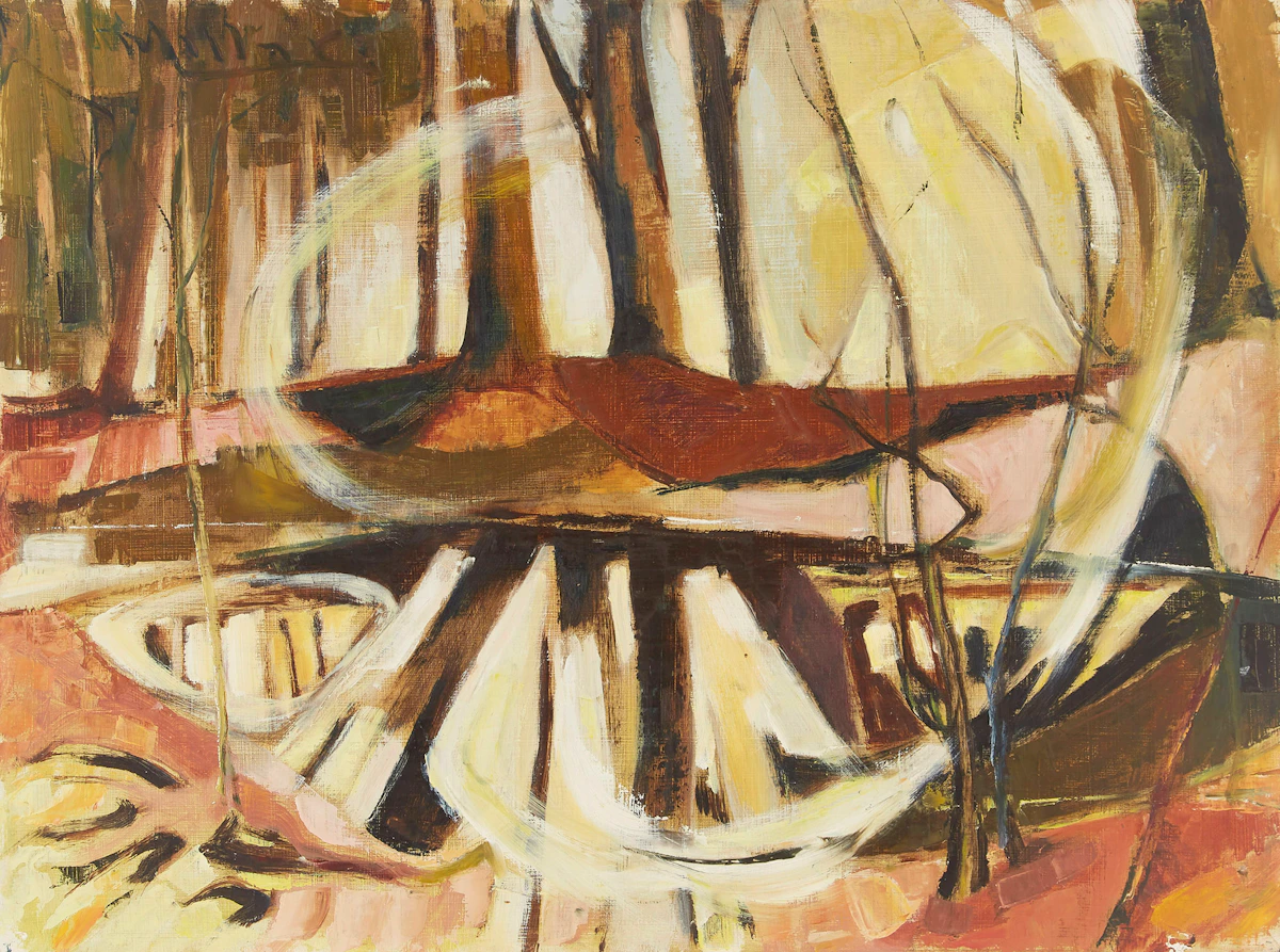 Alexander Samuel Millar, Reflections; Abstract Landscape, pair of oils on board