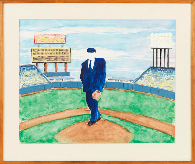 Dan Bazius, Three and Two, watercolour and oil pastel, 1991 - view 2